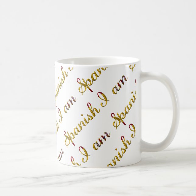 Mug Je suis espagnol Motif de typographie de la Countr (Droite)