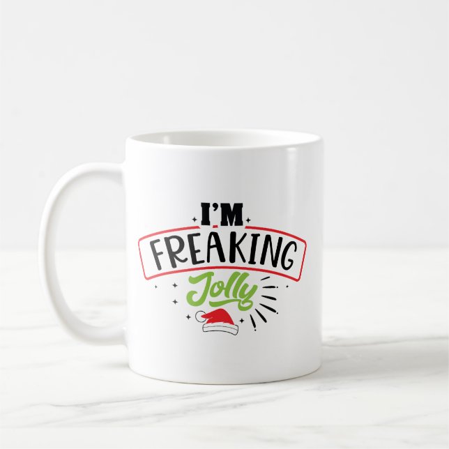 Mug Je suis follement joyeux Noël drôle (Gauche)