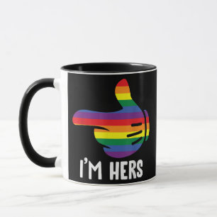 Mug Je suis Hers Rainbow Lesbian Couple Funny LGBT Pri