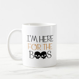 Mug Je suis ici pour les Boos - Skull Halloween Pun