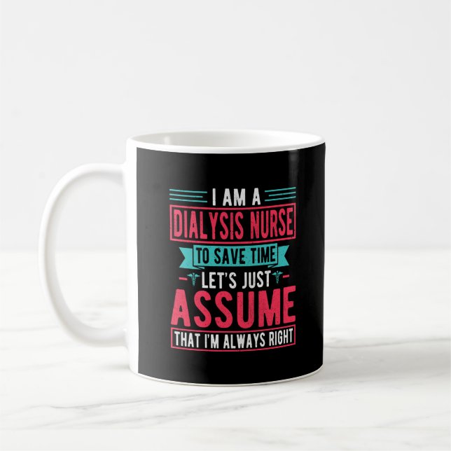 Mug Je suis infirmière de dialyse pour gagner du temps (Gauche)
