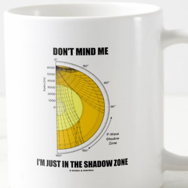 Mug Je suis juste dans la zone de l'ombre (Funny earth scientific attitude is alive & well on this mug featuring shadow zone humor)
