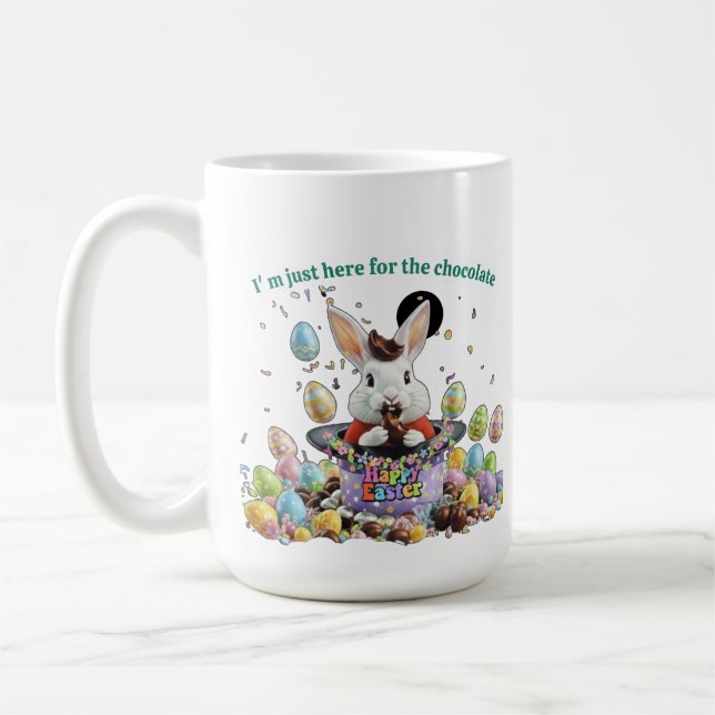 Mug Je suis juste ici pour le chocolat (Gauche)