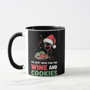 Mug Je suis juste ici pour le vin et les biscuits de N