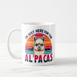 Mug Je suis juste ici pour les amoureux de l'Alpacas d