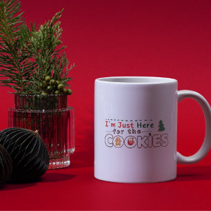 Mug Je suis juste ici pour les biscuits amusants Noël