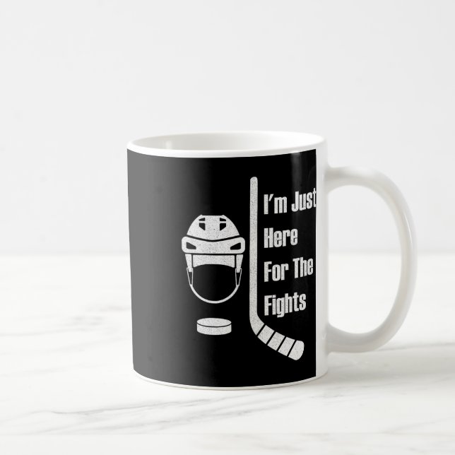Mug Je suis juste ici pour les combats Funny Hockey (3 (Droite)