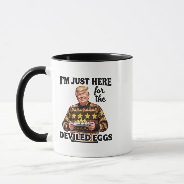 Mug Je suis juste ici pour Trump aux oeufs dévités (Gauche)