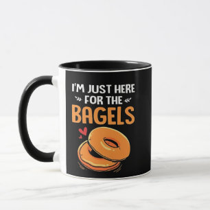 Mug Je suis juste là pour la nourriture juive Bagels