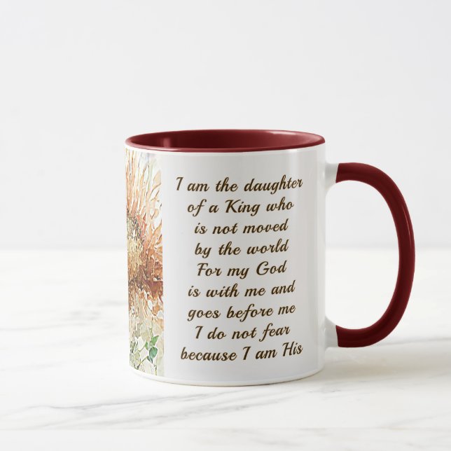 Mug Je suis la fille d'une citation de la foi chrétien (Droite)