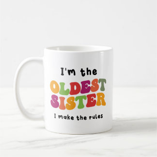 Mug Je suis la plus vieille soeur, drôle de cadeau pou