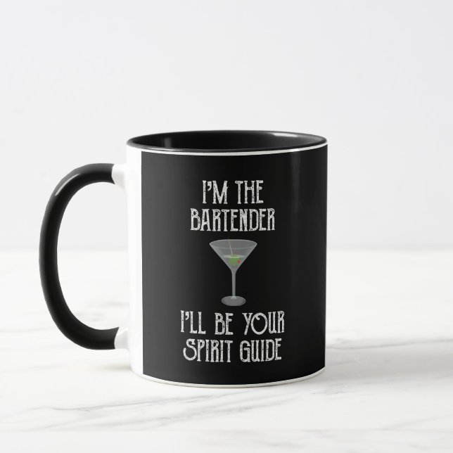 Mug Je suis le barman Je serai ton guide spirituel (Gauche)