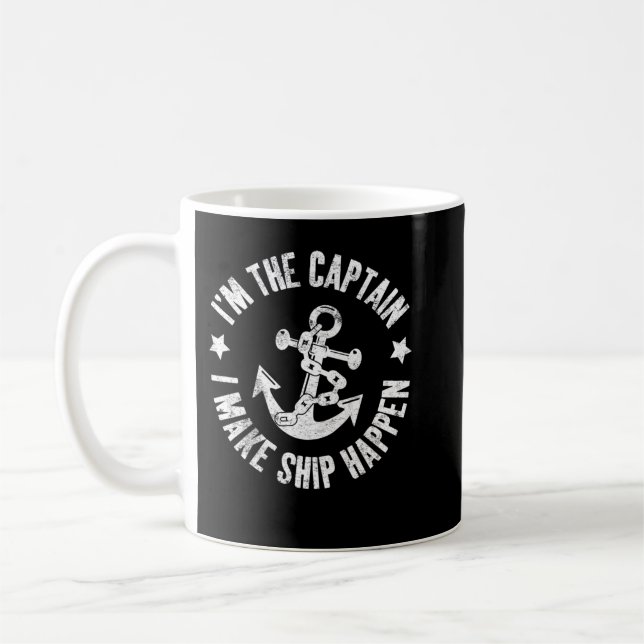 Mug Je suis le capitaine que je fais bateau Happen Fun (Gauche)