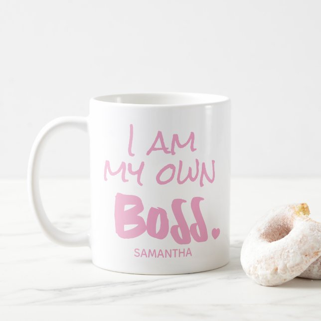 Mug Je suis mon propre patron Pink Business propriétai (Avec donut)