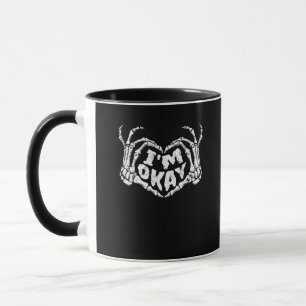 Mug Je suis OK Drôle Costume Halloween Skeleton Mains