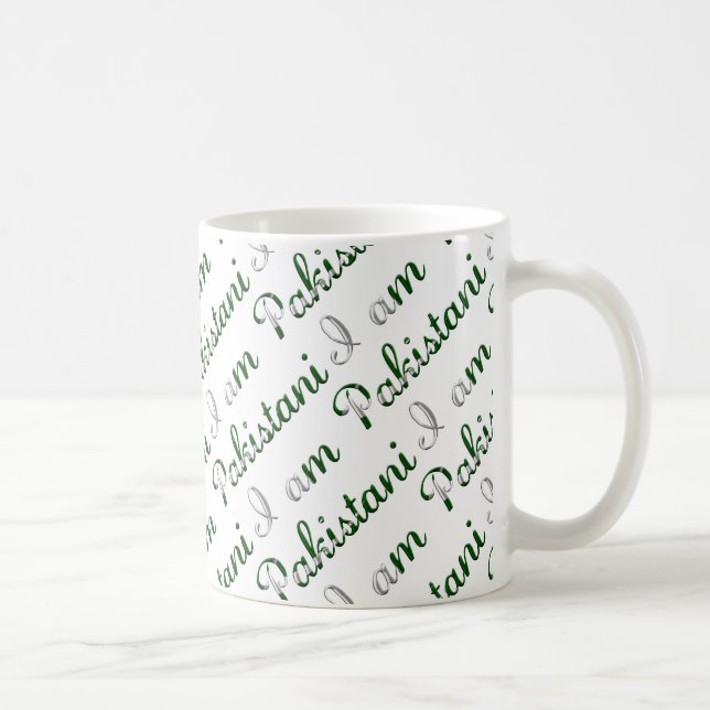 Mug Je suis Pakistani Country Pride Motif de typograph (Droite)