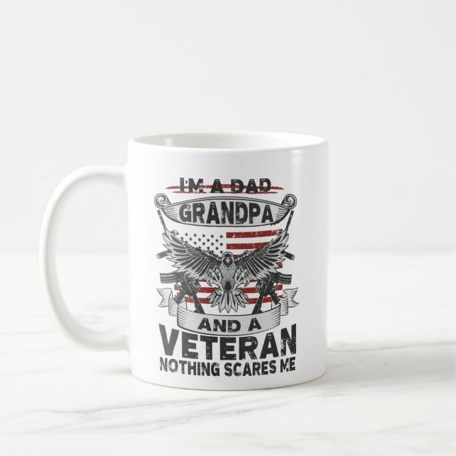 Mug Je suis papa grand-père et vétéran (Gauche)