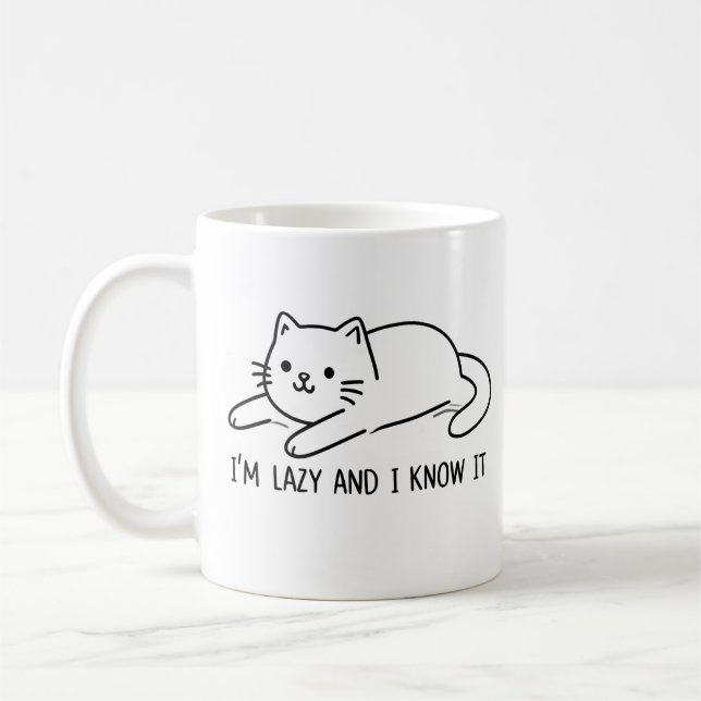 Mug Je suis paresseux et je le sais (Gauche)