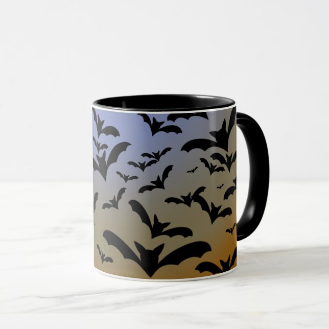 Mug Je suis partie Batty pour les chauves-souris noire (Devant droit)
