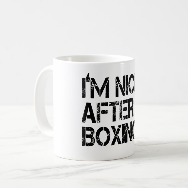 Mug Je suis plus sympa après la boxe Drôle de dire (Devant gauche)