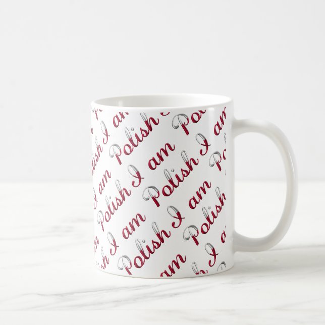 Mug Je suis Polonais Motif de la Typographie (Droite)