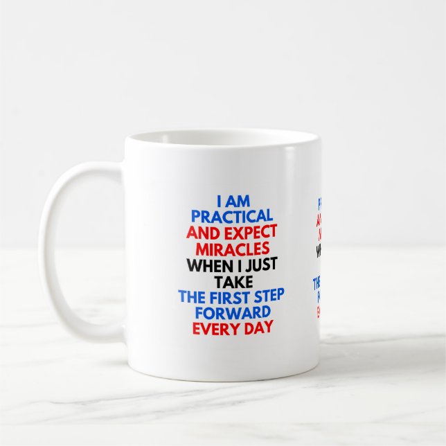 Mug Je Suis Pratique Et Attend Les Miracles (Gauche)
