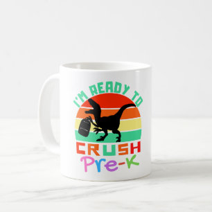 MUG JE SUIS PRÊT À ÉCRASER LA MATERNELLE - DINOSAURE C