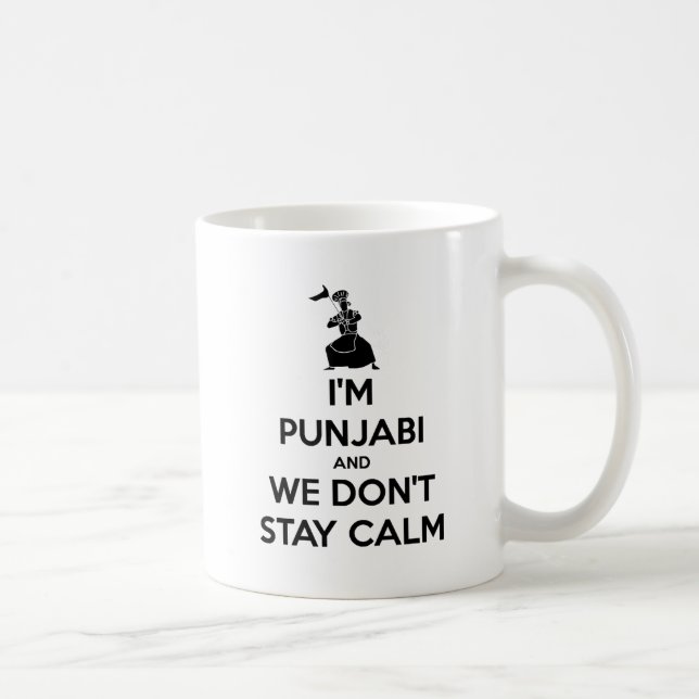Mug Je suis Punjabi et nous ne gardons pas le calme (Droite)