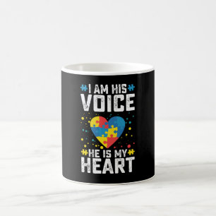 Mug Je suis sa voix, il est mon cœur Maman Papa autism