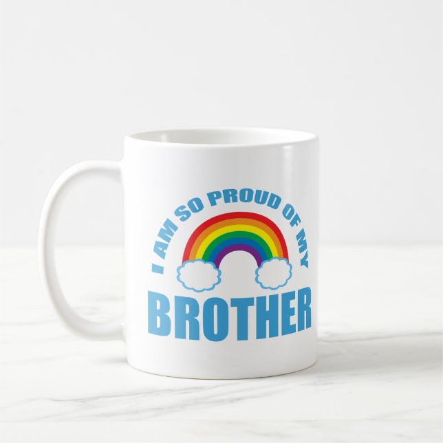 Mug Je suis si fier de mon frère Gay pride arc-en-ciel (Gauche)