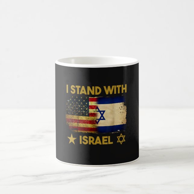 Mug Je suis solidaire d'Israël Drapeau Amérique (Centre)