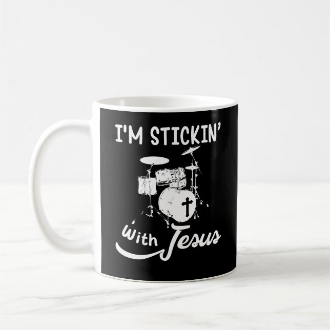 Mug Je suis Stickin avec Jésus Christian Drummer (Gauche)