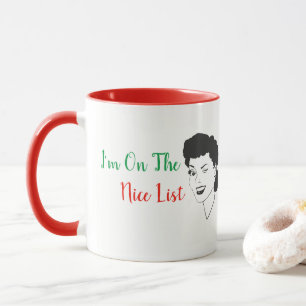 Mug Je suis sur la belle liste Retro Style Christmas M