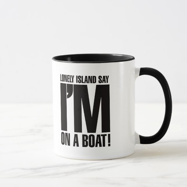 Mug Je suis sur un bateau (Droite)