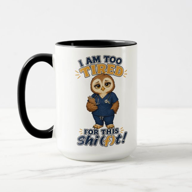 Mug Je suis trop fatigué pour ce changement de poste C (Gauche)