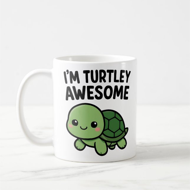 Mug Je suis Turtley Incroyable Graphique de Tortue Mig (Gauche)