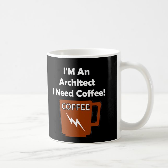 Mug Je suis un architecte, j'ai besoin de café ! (Droite)