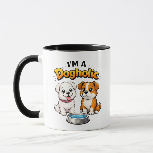 Mug Je Suis Un Chienholique Adorables Chiots (Gauche)
