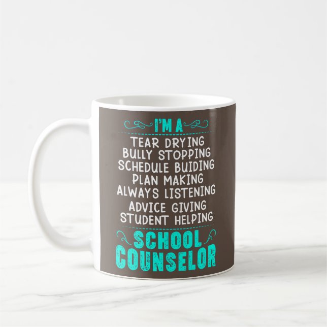 Mug Je suis un conseiller scolaire, un thérapeute, un  (Gauche)