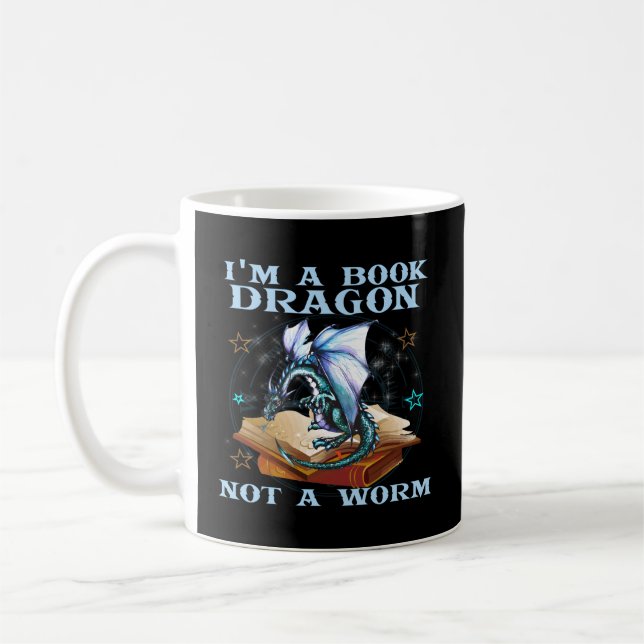 Mug Je Suis Un Dragon De Livre Pas Un Dragon De Ver (Gauche)