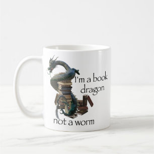 Mug Je suis un Dragon du Livre pas un ver Est