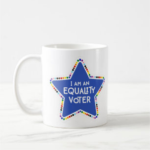 Mug Je suis un électeur d'égalité ! LGBTQ+ Rainbow Sta