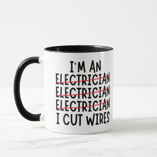 Mug Je suis un électricien Je coupe les fils à deux to (Gauche)