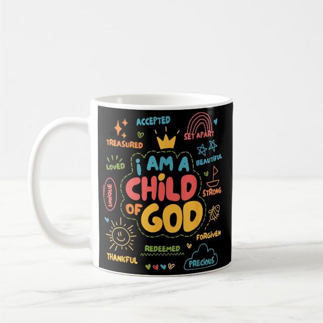 Mug Je suis un Enfant de Dieu Rétro chrétien Jésus Foi (Gauche)