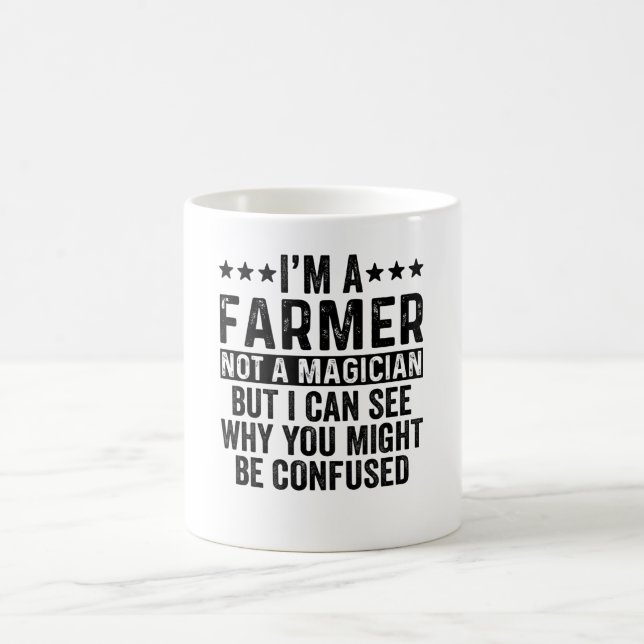 Mug Je suis un fermier pas un magicien drôle (Centre)