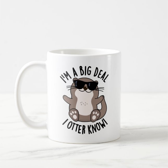 Mug Je suis un grand marché je Otter sais drôle animal (Gauche)