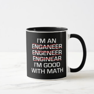 Mug Je suis un ingénieur, Im bon avec des maths