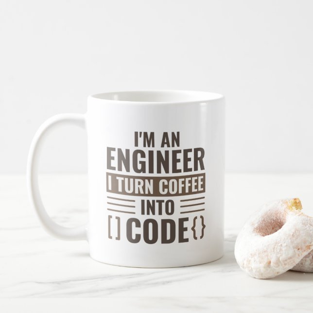 Mug Je suis un ingénieur je transforme le café en code (Avec donut)