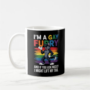 Mug Je suis un loup gay furry arc-en-ciel renard Mois 