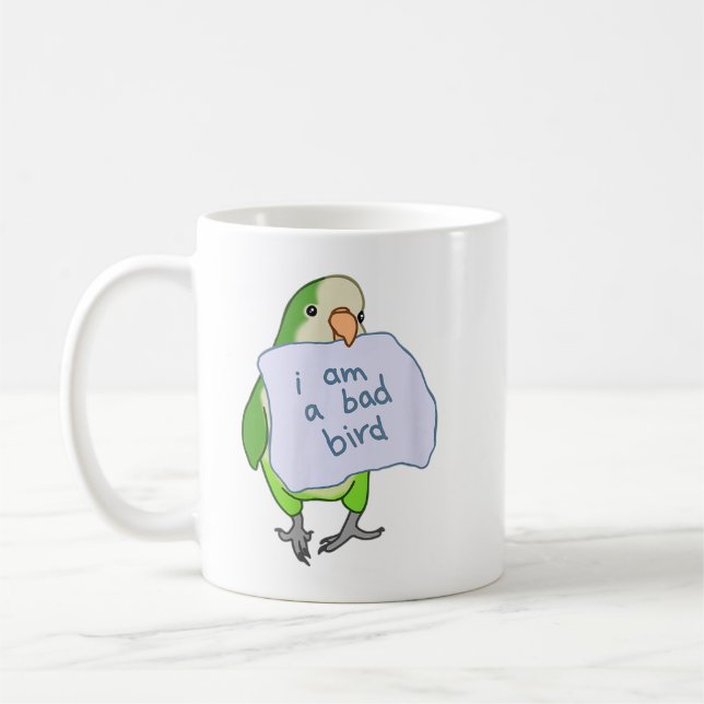 Mug Je suis un mauvais oiseau amusant Quaker Parrot Gr (Gauche)